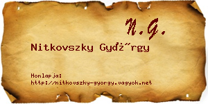 Nitkovszky György névjegykártya