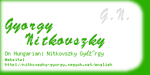 gyorgy nitkovszky business card